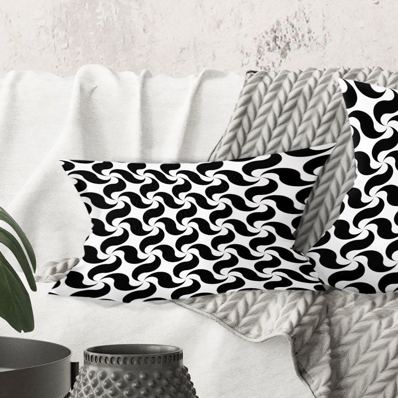 Coussin Monicolore à motif géométrique IV - Mid-Century