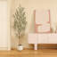 Adcock Artificial Olive Tree with White Planter, Tall Faux Olive Trees with Natural Wood Trunk-289540603