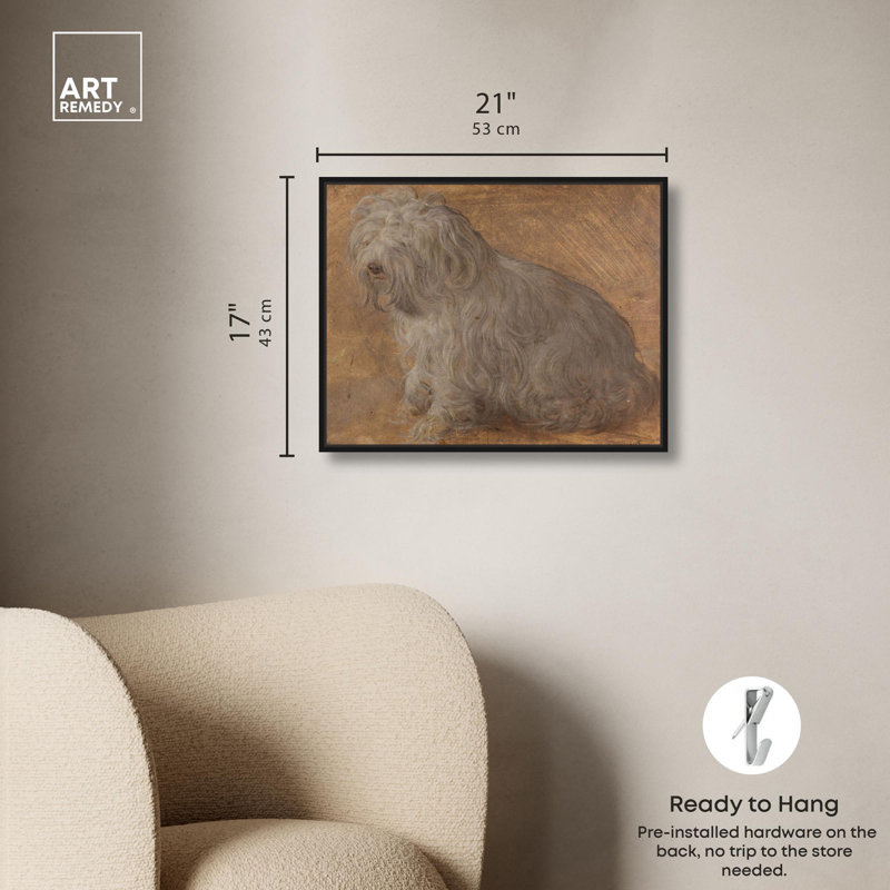 Art sur toile Tizian , H 21 po x l 17 po, Cadre flottant noir