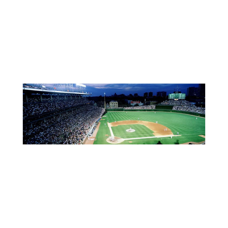 USA, Illinois, Chicago, Cubs, Baseball #2 1 Piece Wrapped Canvas Panoramic Wall Art, 121.92 cm H x 40.64 cm W x 3.175 cm D