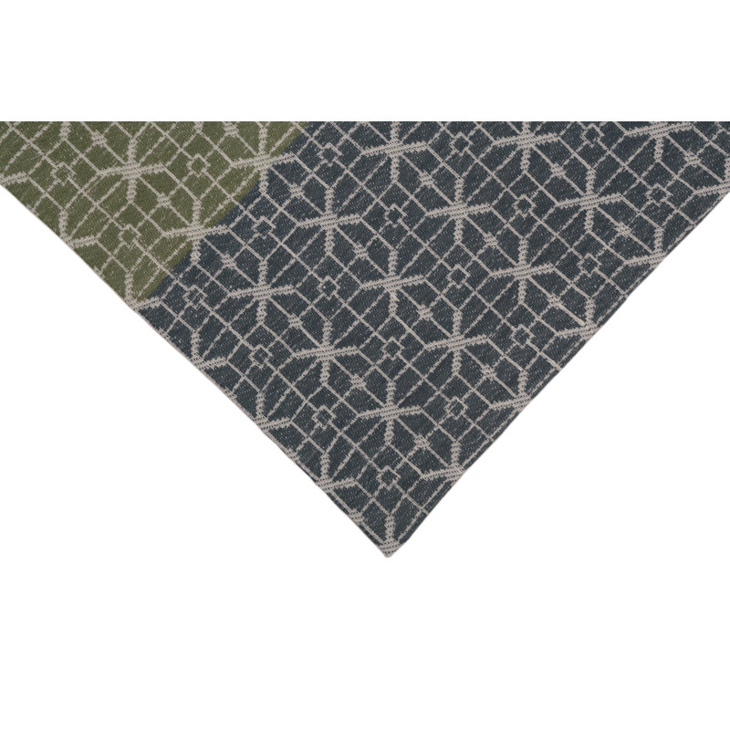 Handloom Jacquard Collection Table Placemat 14x18 Inch, Gray;Green