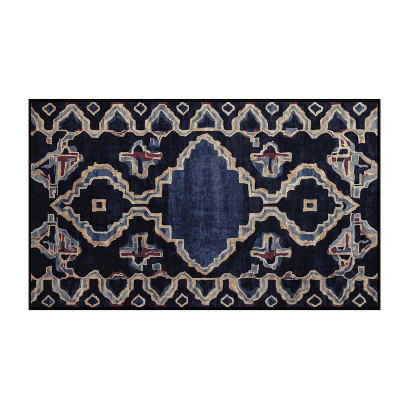 Machine Washable Gray Area Rug, Rectangle 6' x 9'