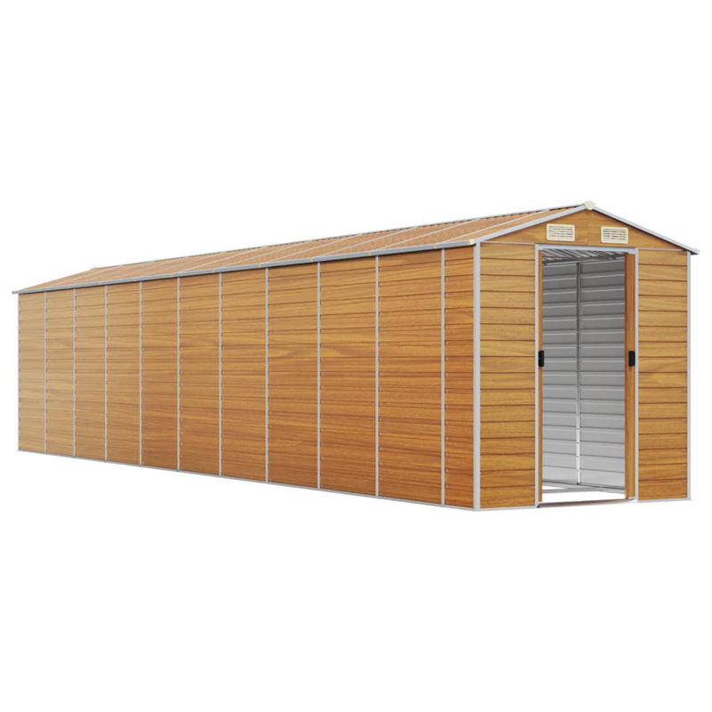 Buckhanon Garden Shed 191x895x198 cm Galvanised Steel, Light Brown