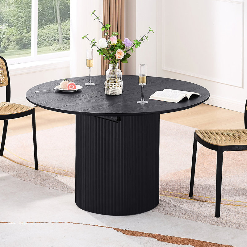 Table de salle à manger extensible, plateau solide noir pour le bureau, bureau de loisirs, facile à installer, bureau moderne de cuisine étendue de 86,41 pouces et chambre à coucher, construction, assemblage, taille maximale