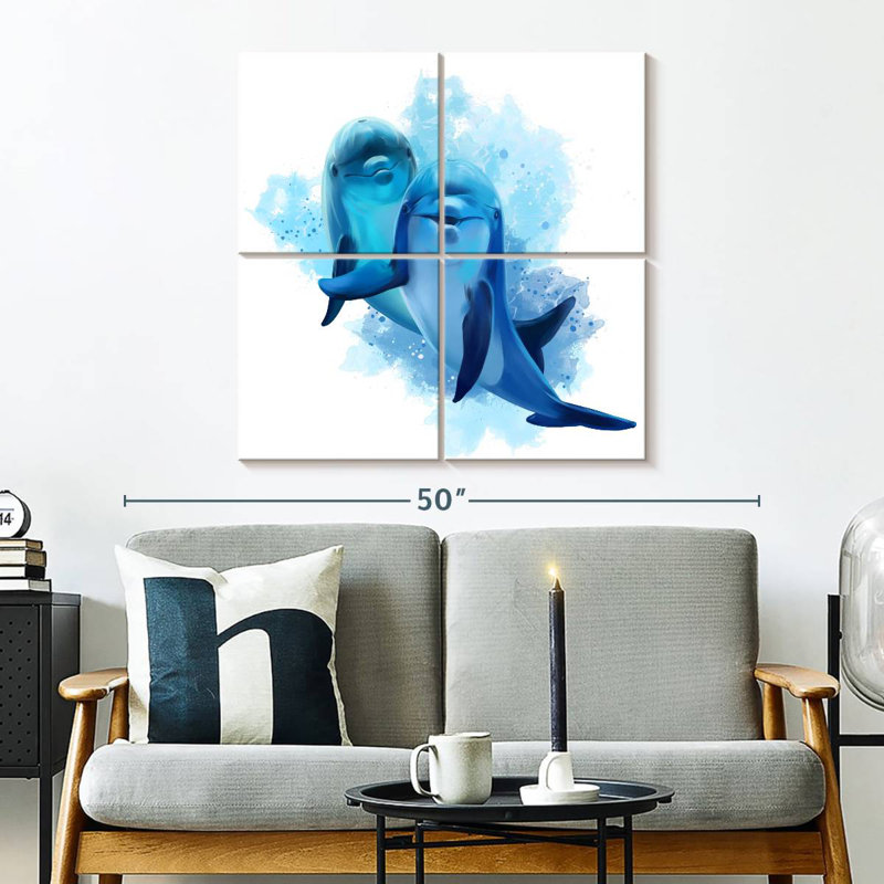 Brampt Dolphins Splash, 32" H x 32" W