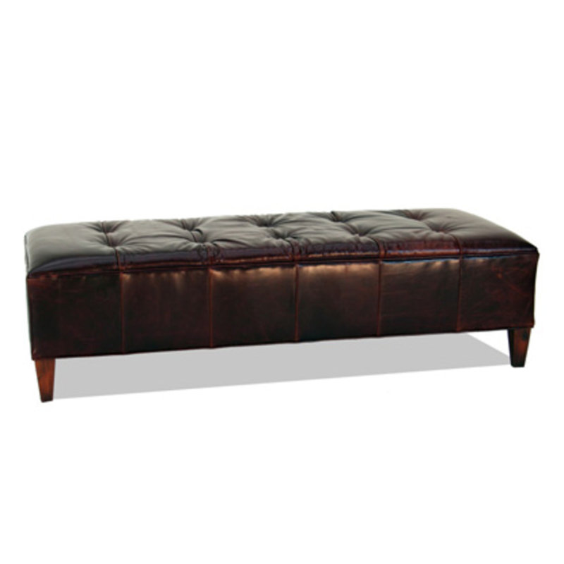 Leather Ottoman, Bristol 5410, French Ivory