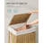 Laundry Hamper With Lid, 29.1 Gallon (110 L) Synthetic Rattan Clothes Laundry Basket With Lid And Handles, Foldable, Removable Liner