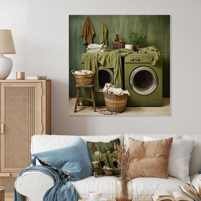 Green Vintage Laundry Room I - Décoration murale en métal Bath & Laundry