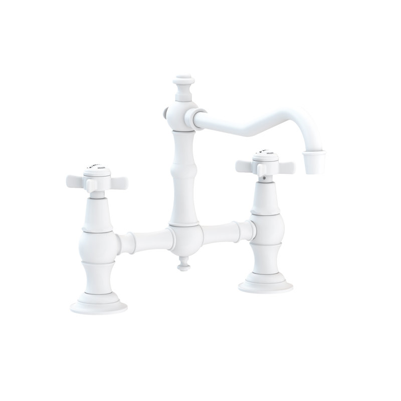 Fairfield Kitchen Bridge Faucet, Matte White