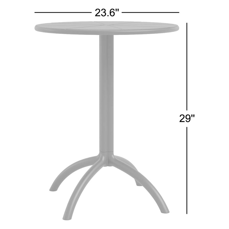 Althoff Round Outdoor Bistro Table , 23.6'' in. W 23.6'' in. D, Taupe