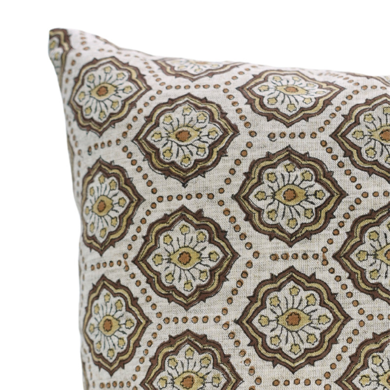 Fabdivine Handcrafted Block Print Cushion Cover Elegant Home & Living Room Décor- Charkha, 12"H x 20"W