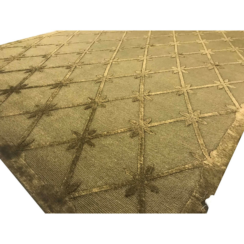 Hand-Knotted High-Quality Green Area Rug