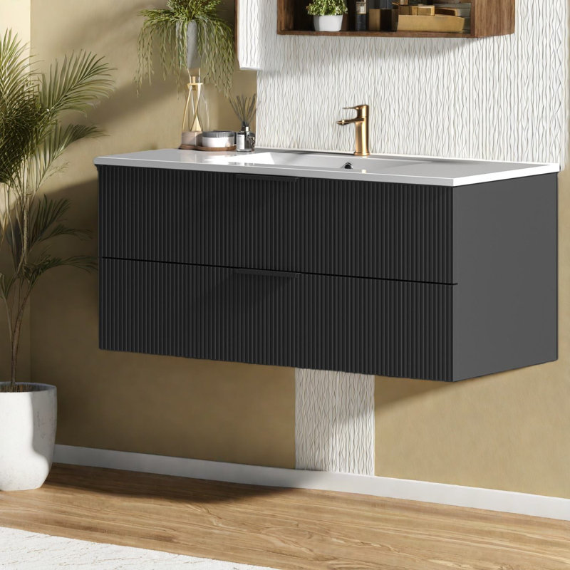 Modern Vanities(Must include both Vanity Cabinet  and Sink), 48 Inch MDF