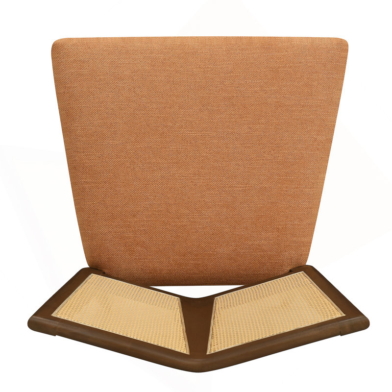 Ensemble de 2 chaises en rotin sans accoudoirs (noyer + caramel), Caramel, Noyer