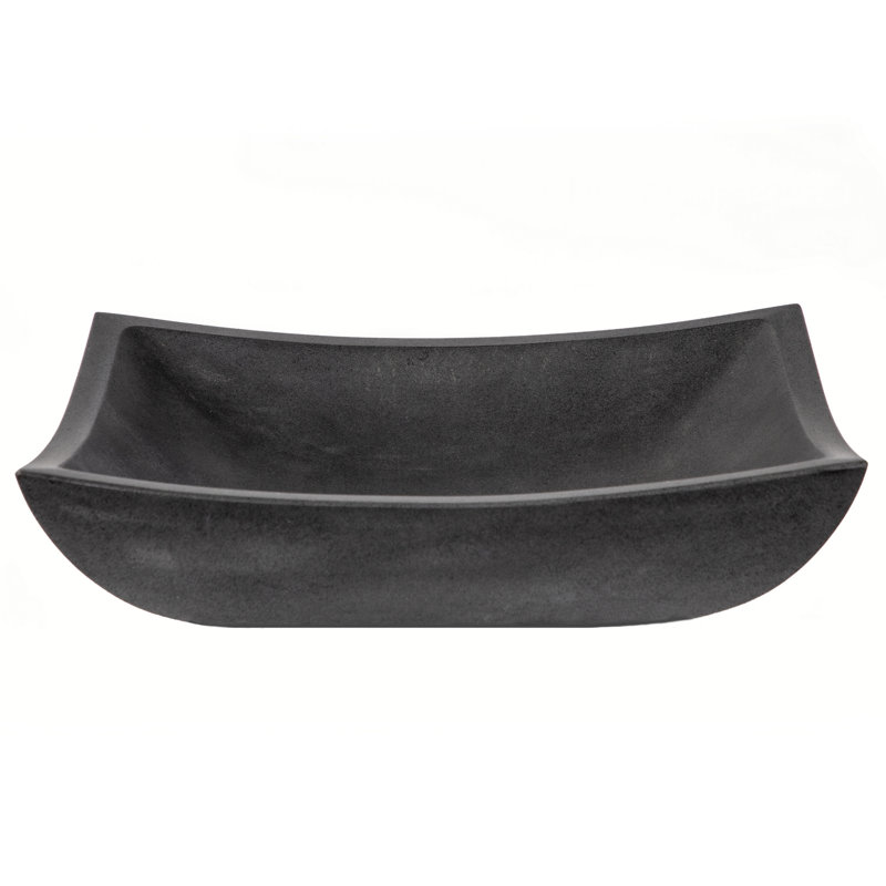 Eden Bath Zen 14.75'' Honed Black Stone Rectangular Bathroom Sink