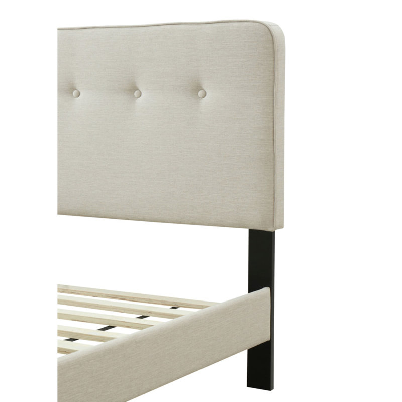 Blanc cassé, lit tapissier dans une boîte, tête de lit