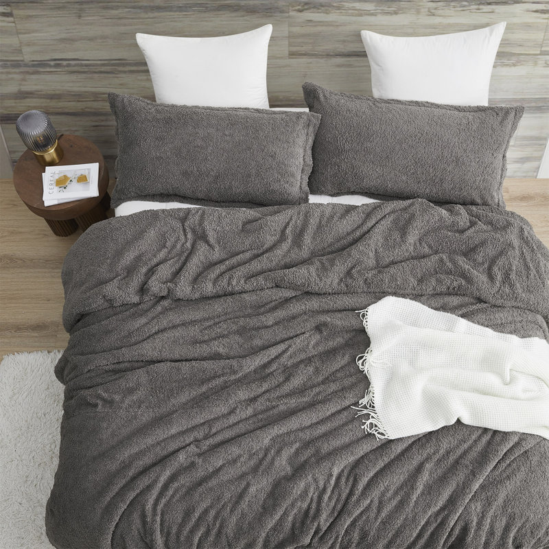 Petit ensemble d'édredon surdimensionné pour enfant, Édredon pour très grand lit + 2 très grandes ta, Brun foncé