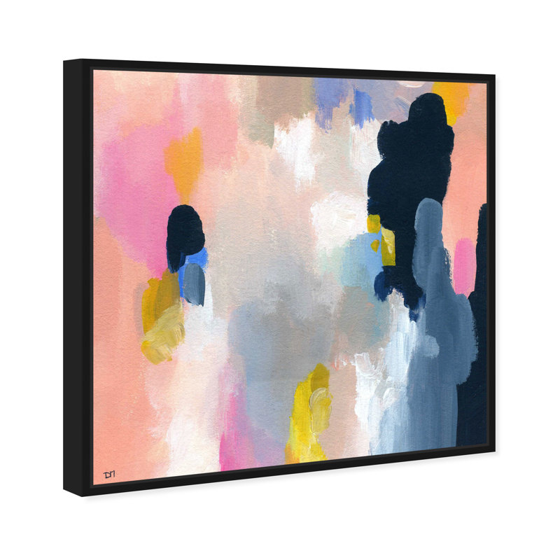Bonne pensée - Peinture sur toile, Toile encadrée noire, H 12 po x l 12 po