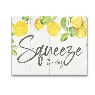 «Squeeze The Day», art mural sur toile rustique par Nan