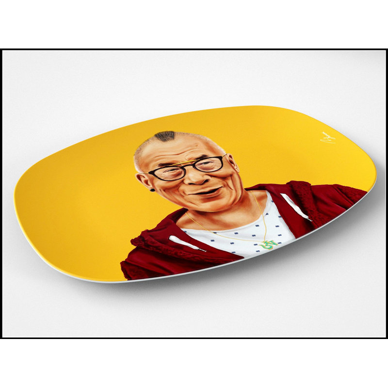 Plateau de service spirituel Dalai 10 x 14 pouces, parfait pour les repas en pleine réflexion