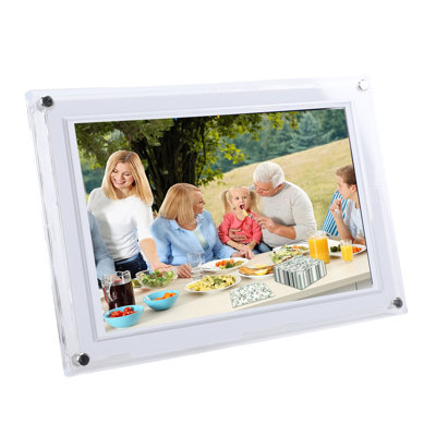 WiFi Digital Picture Frame 10.1 Inch Touch Screen Acrylic 1280x800 32GB Smart Cloud Electronic Photo Auto Rotate White