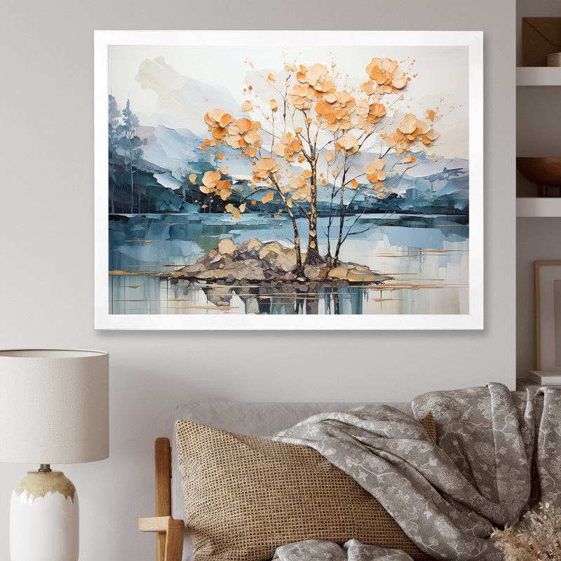 Érable doré sur toile Gilded Beauty, H 24 po x l 32 po x P 1 po, Cadre photo blanc