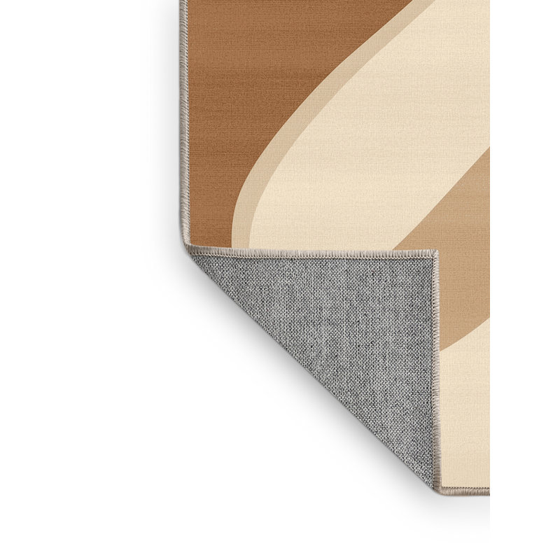 Tapis beige uni lavable à la machine Elkton Zucchini, 2 x 5