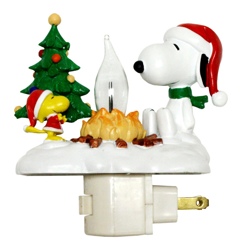 Snoopy Camp Fire 4.5" Flickering Night Light
