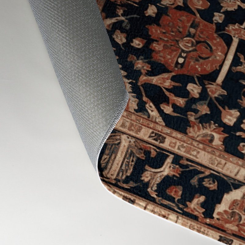 Tapis d'intérieur et d'extérieur noir Persian