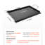 Plaque chauffante 24 po x 16 po, plaque de cuisson en acier au carbone avec revêtement, résistance de 500 po, plaque de cuisson universelle pour grand espace de cuisson, résistance à la température de la plaque chauffante, drainage de la graisse