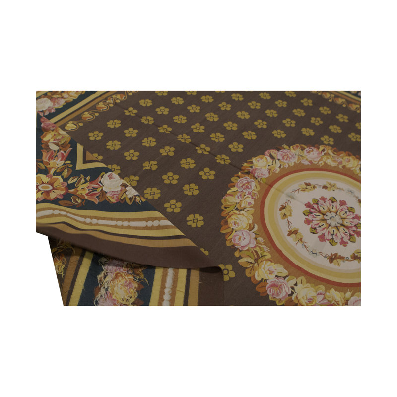 Wool Oriental Area Rug in Brown