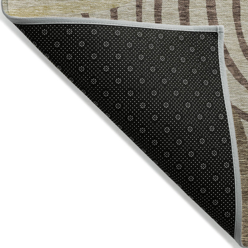 Tapis d'extérieur lavable abstrait taupe et beige 8 pi x 10 pi brun
