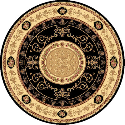 New Vision F. Aubusson Black Area Rug
