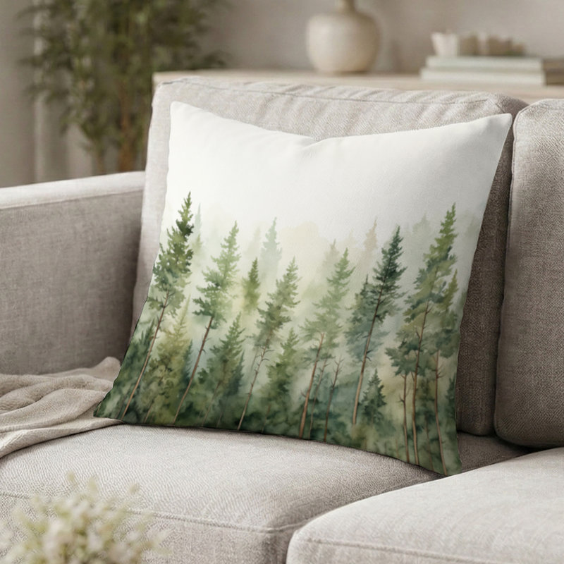Coussin décoratif Trees - Pine Trees Minimalisme Dream, H 18 po x l 18 po