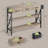 47" Modern Console Table with MDF Board, Metal Legs, 3 Drawers & 3-Tier Storage Shelves-1039505600