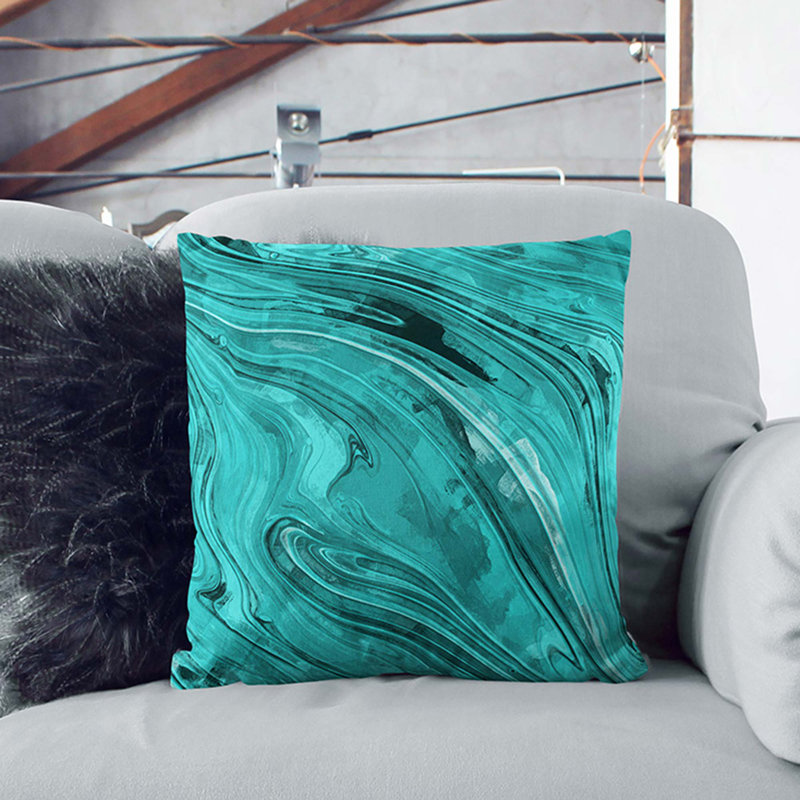 Feel the Beat in Abstract Cushion with Filling, Black, 40cm H x 40cm W x 15cm D