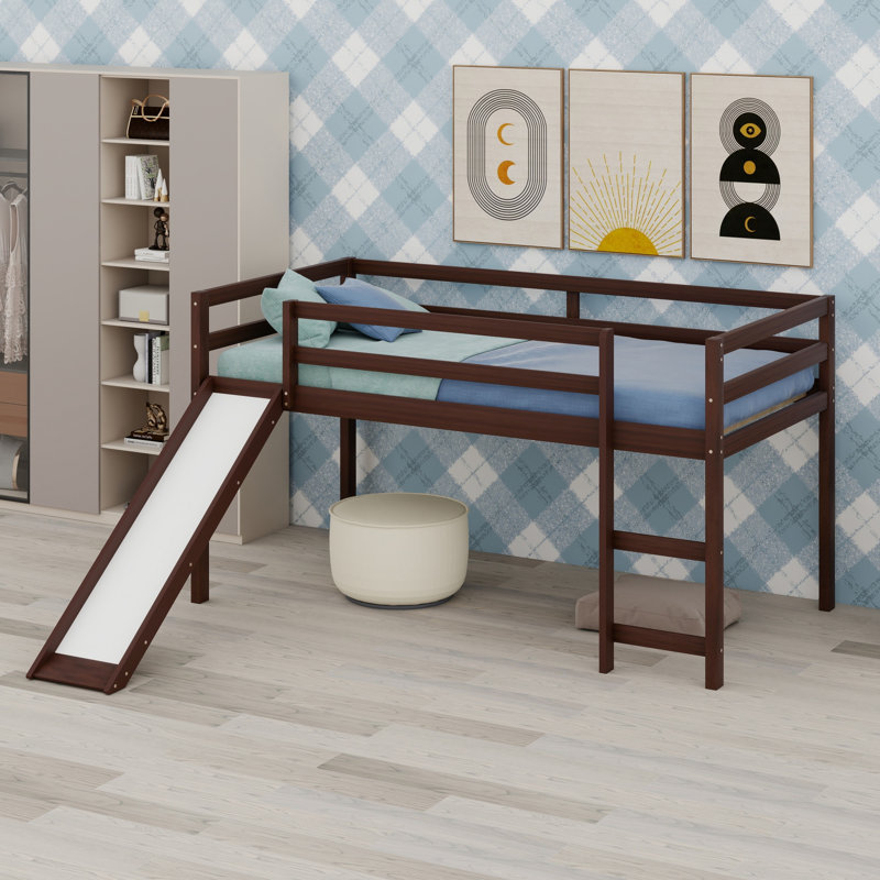 Multifunctional Loft Bed, Includes Slide, Espresso