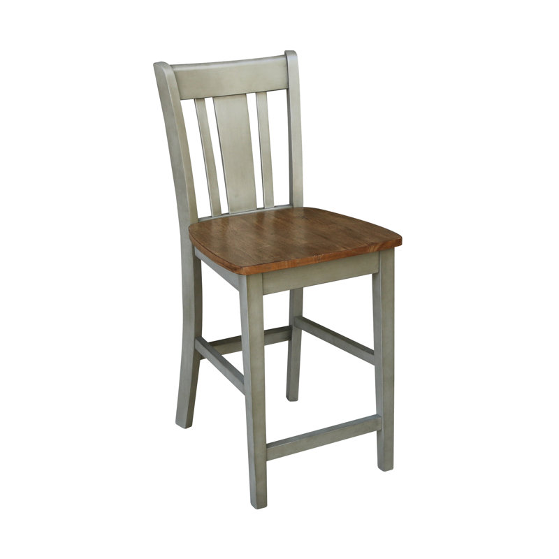 Hickory and Stone Solid Wood Saddle Counter Stool