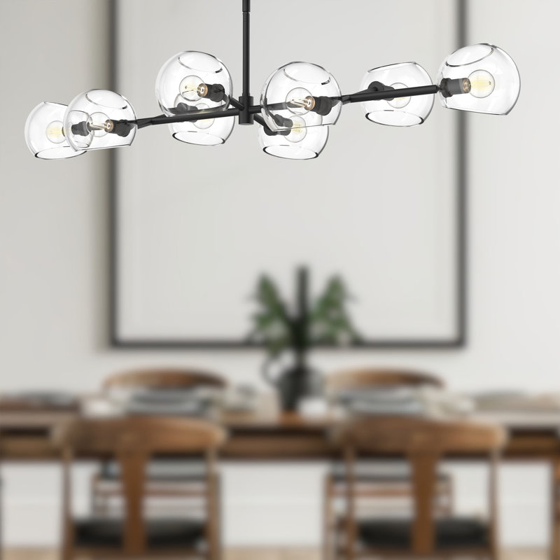 Willow 8 - Light Sputnik Chandelier, Clear, Matte Black