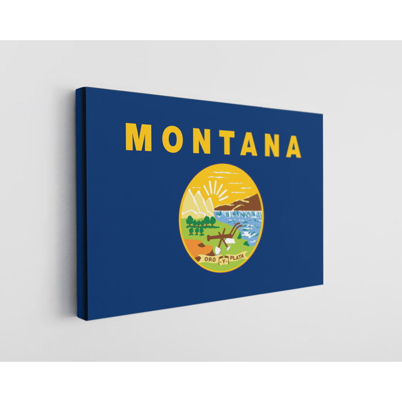 «Montana State Flag», impression sur toile tendue, L 24 po x H 16 po