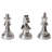 Aluminum Metal Chess Decorative Sculpture with Knight, Queen and King Set-1110840279