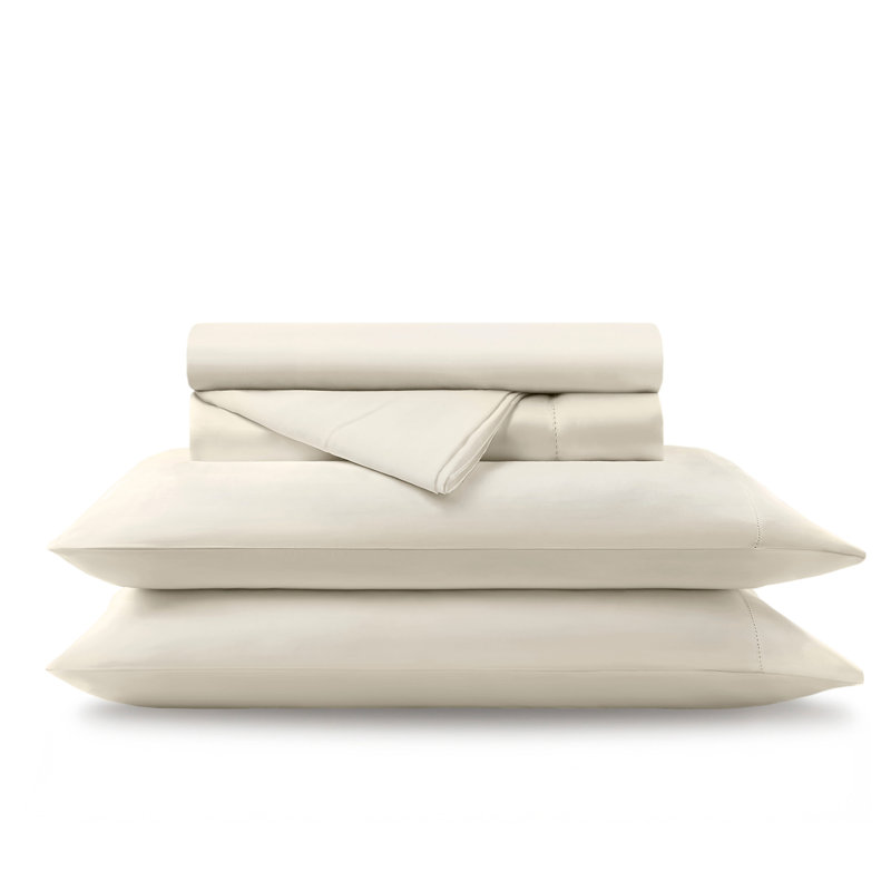 4 Pieces King Cotton Sheet Set,Off-White