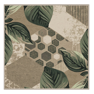 Tapis moelleux moelleux à motif géométrique d'inspiration mondiale Basmont