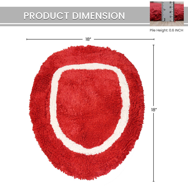 Dobrinka Bath Rug, Red, 18"x18"(Lid Cover)