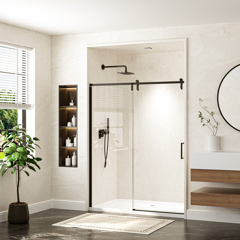 56"-60" W x 72" H Single Sliding Frameless Shower Door, 72"