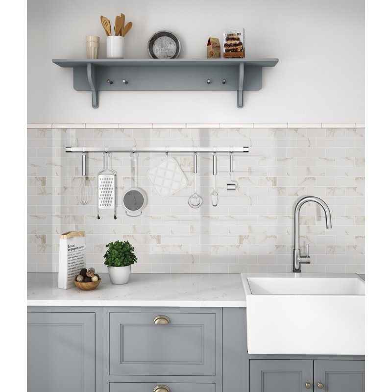 Carreau de mosaïque de plancher et de mur en porcelaine polie 12 po x 12 po Astoria Pietra Isla