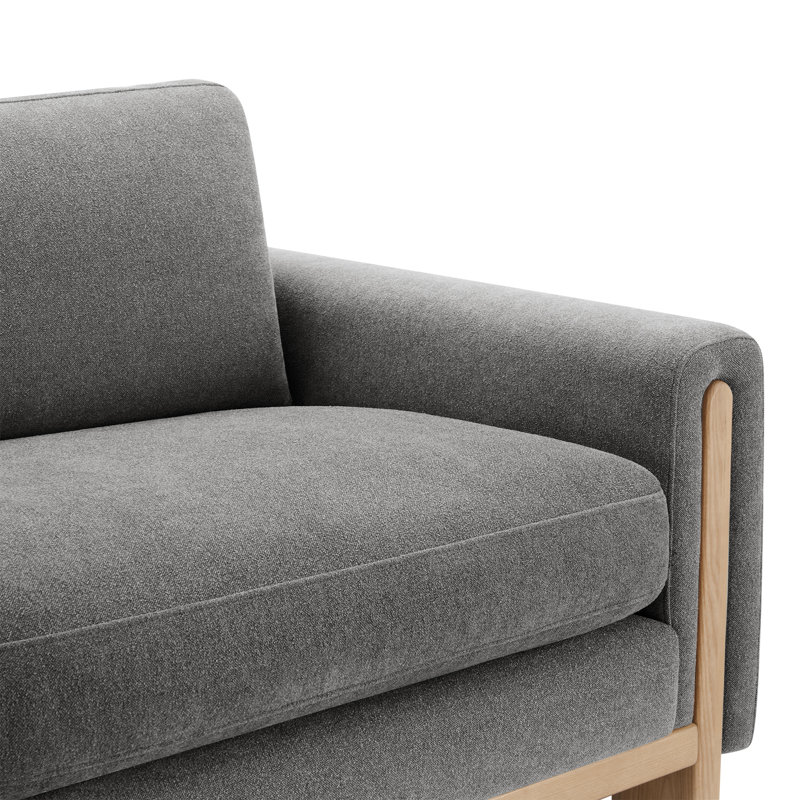 Canapé rembourré 88 po Adika, Tissage texturé élite étain Elite