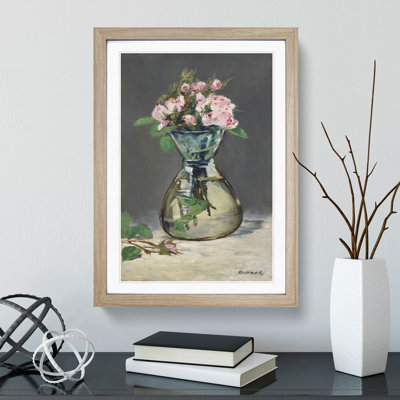 Moss Roses in a Vase by Edouard Manet - Picture Frame Graphic Art
