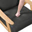 Fauteuil d'appoint en tissu gris foncé, base en bois massif, rembourrage en mousse élégante à finition naturelle pour plus de confort-120912594