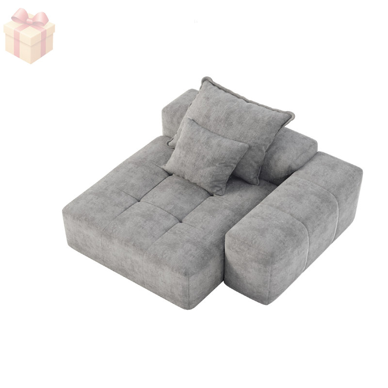 Ensemble de canapé modulaire surdimensionné moderne avec tissu en chenille scintillant, flexibilité modulaire et aucun assemblage requis